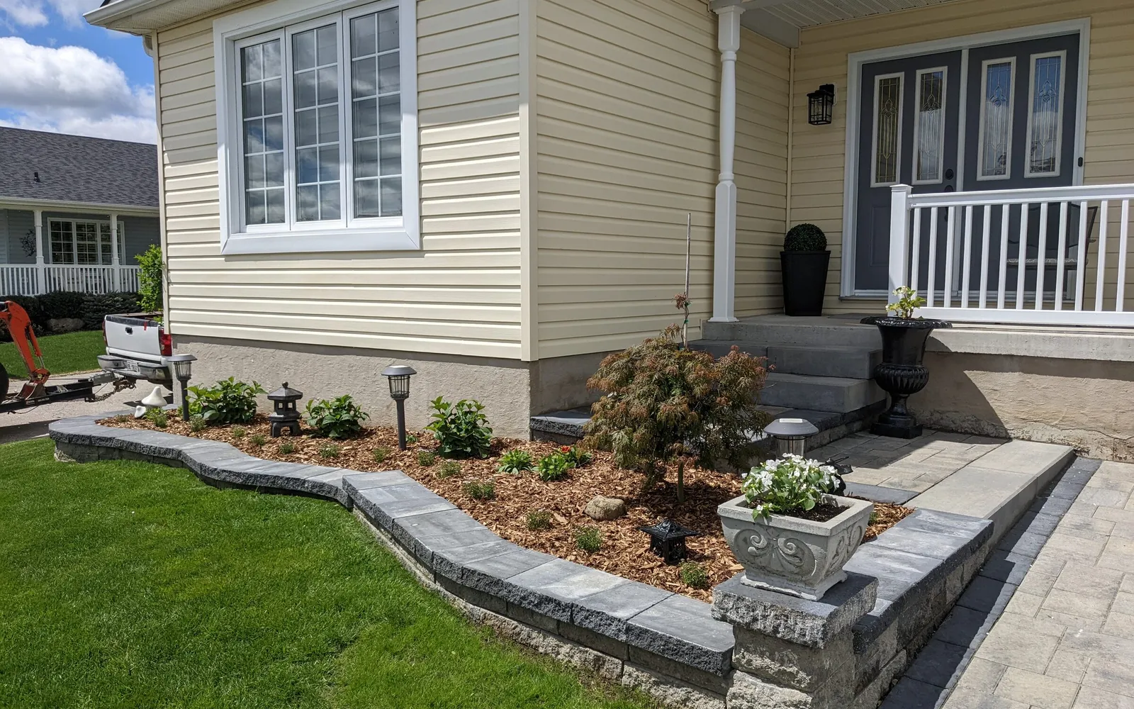 TODO placeholder graphic for retaining wall drainage project; replace with real project photo.